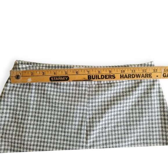 Aritzia Wilfred Kick Flare Gingham Pant Navy Size 4 - Picture 10 of 11